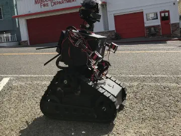 R.O.B. outside the Mendocino Volunteer Fire Department