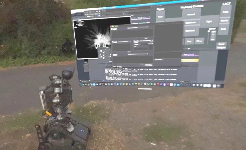 R.O.B. beside a spatial display of its Mac control software