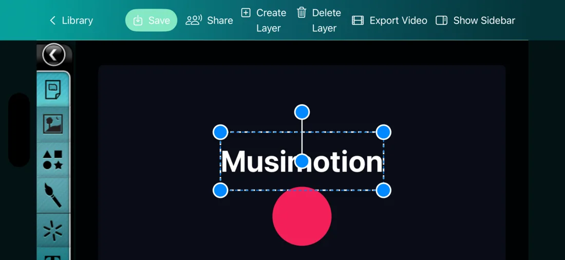 Musimotion compact editor on iPhone